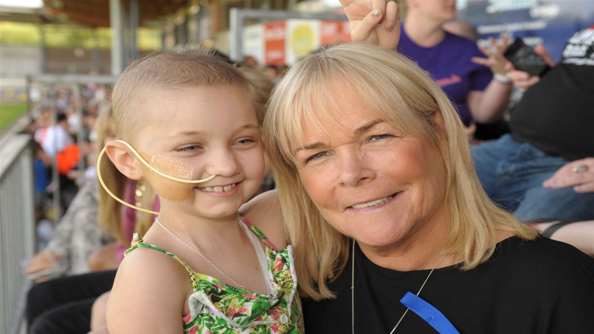 Stacey and actress Linda Robson at a charity football match in July 2014