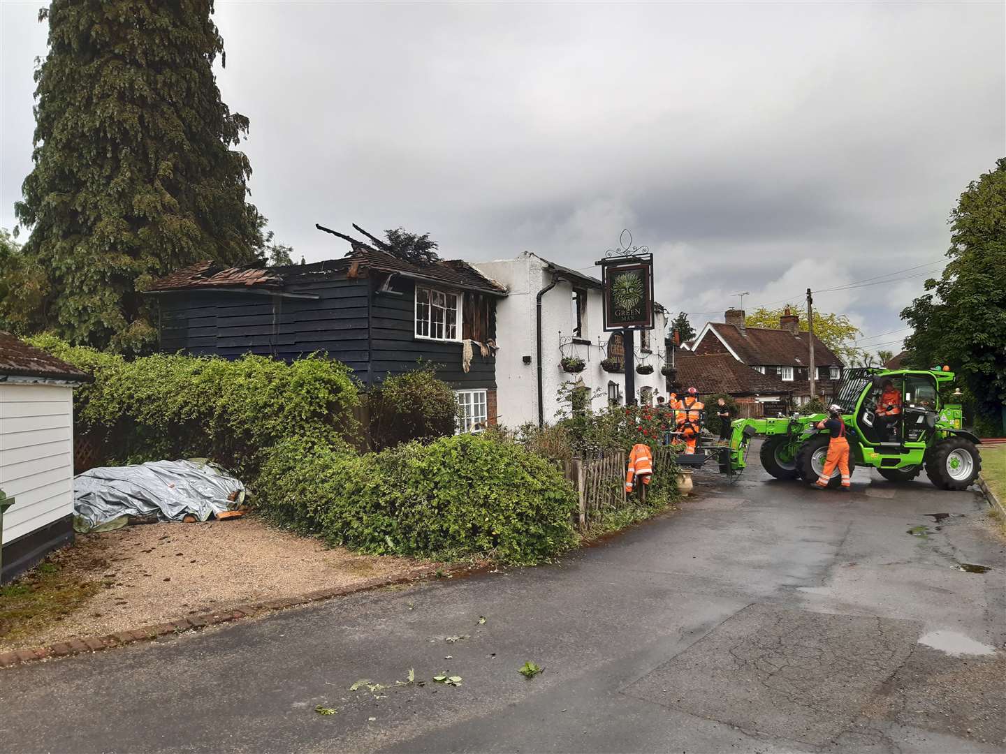 A fire destroyed the Green Man pub in Hodsoll Street near New Ash Green and Vigo Village