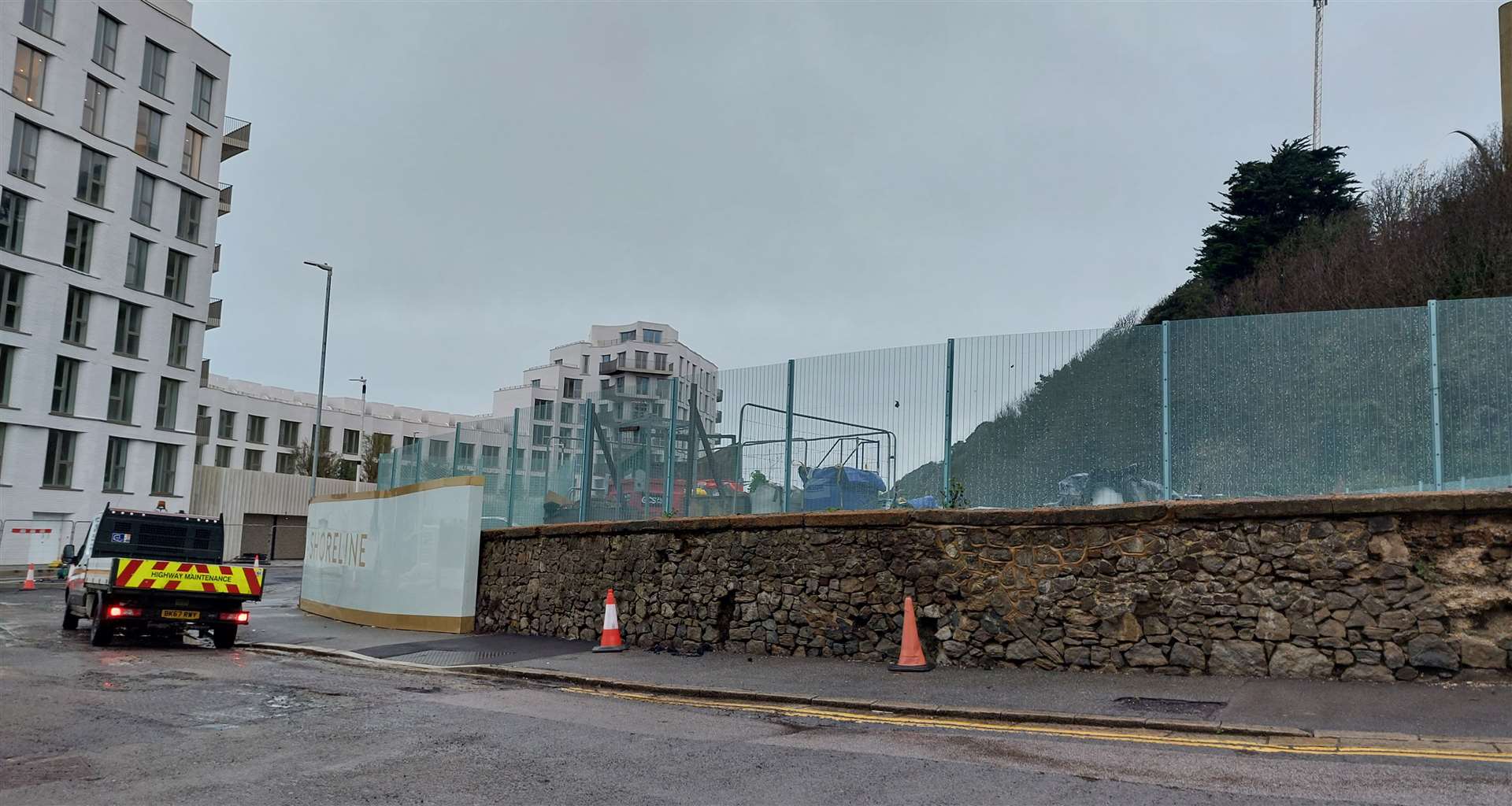 The car park wall is proposed to be “retained and restored” as part of the application