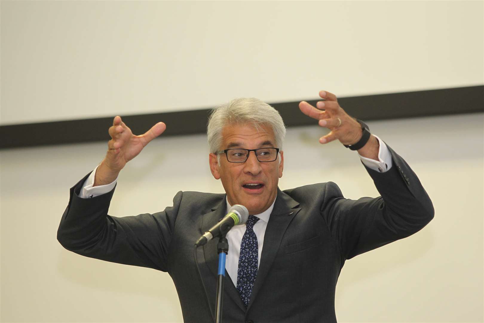 Rev Steve Chalke, the founder of The Oasis Academy, talks to an audience