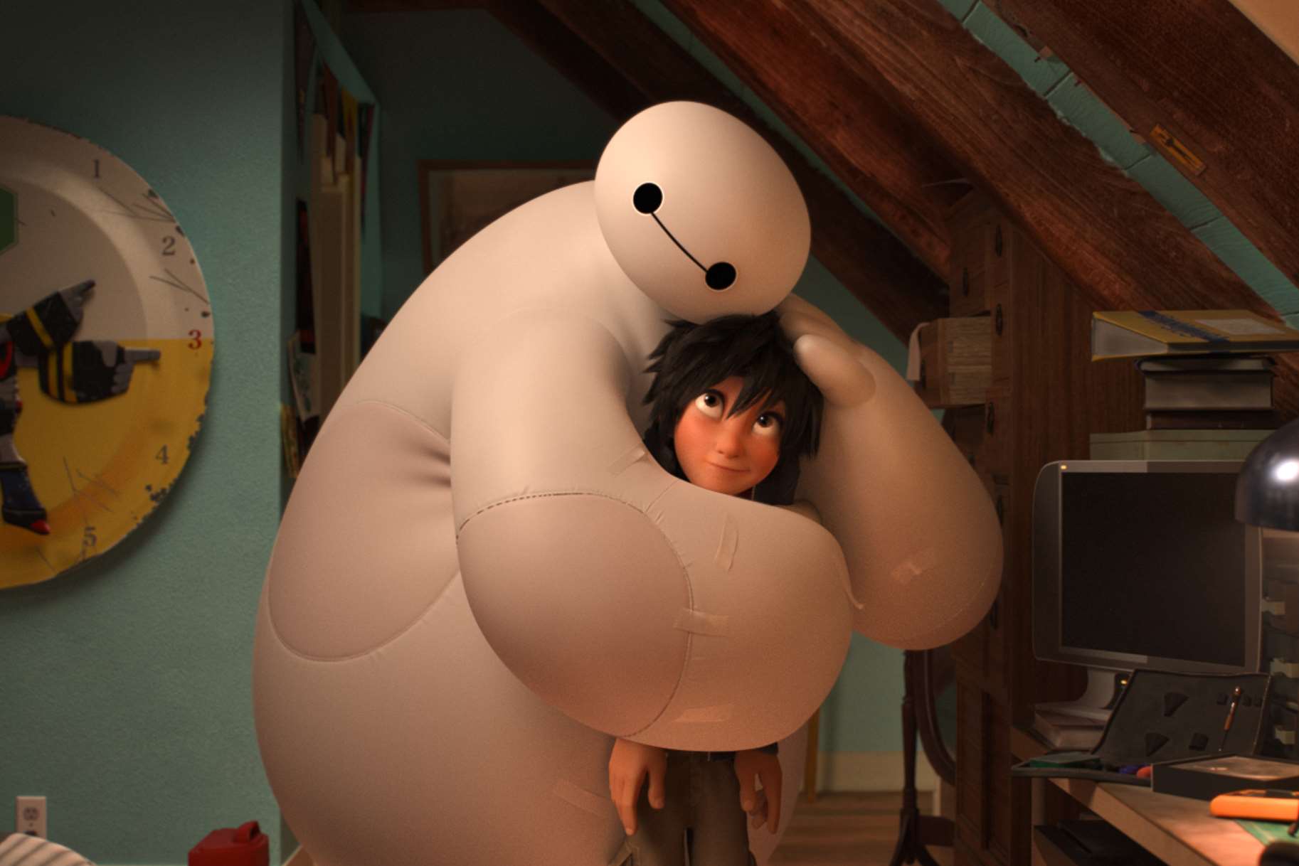 Baymax, left, and Hiro, in Big Hero 6. Picture: PA Photo/Disney