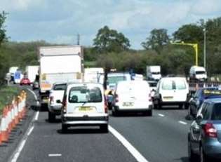 Queues are stretching back after the crash near Clacket Lane services. Stock image.