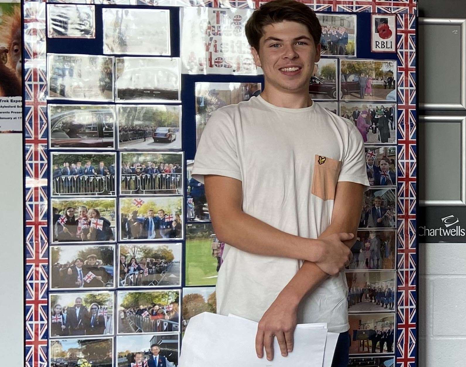 Harry Codling, at Aylesford School will be studying business and marketing at the University of Greenwich