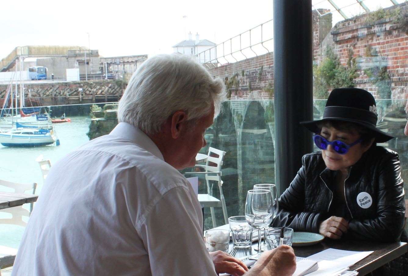 Sam Lennon interviews Yoko Ono, September 2014. Picture: Karla Merrifield ©Yoko Ono
