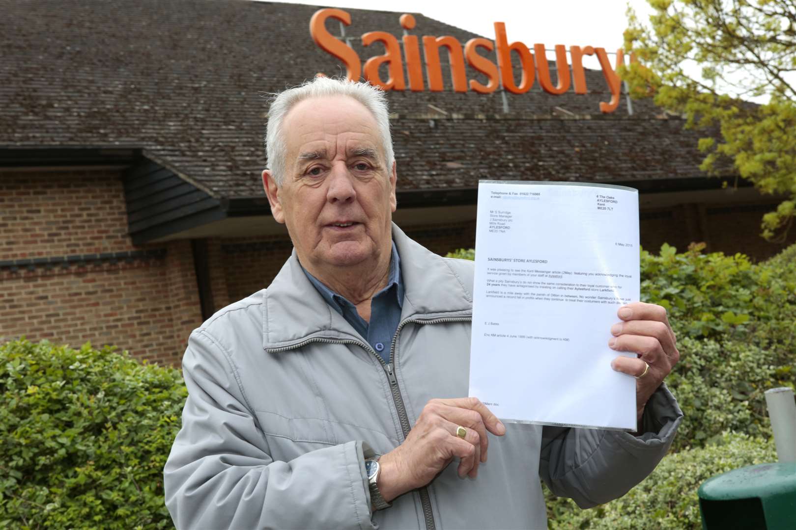 Ted Bates is campaigning for Sainsbury's to change the name of its Aylesford store