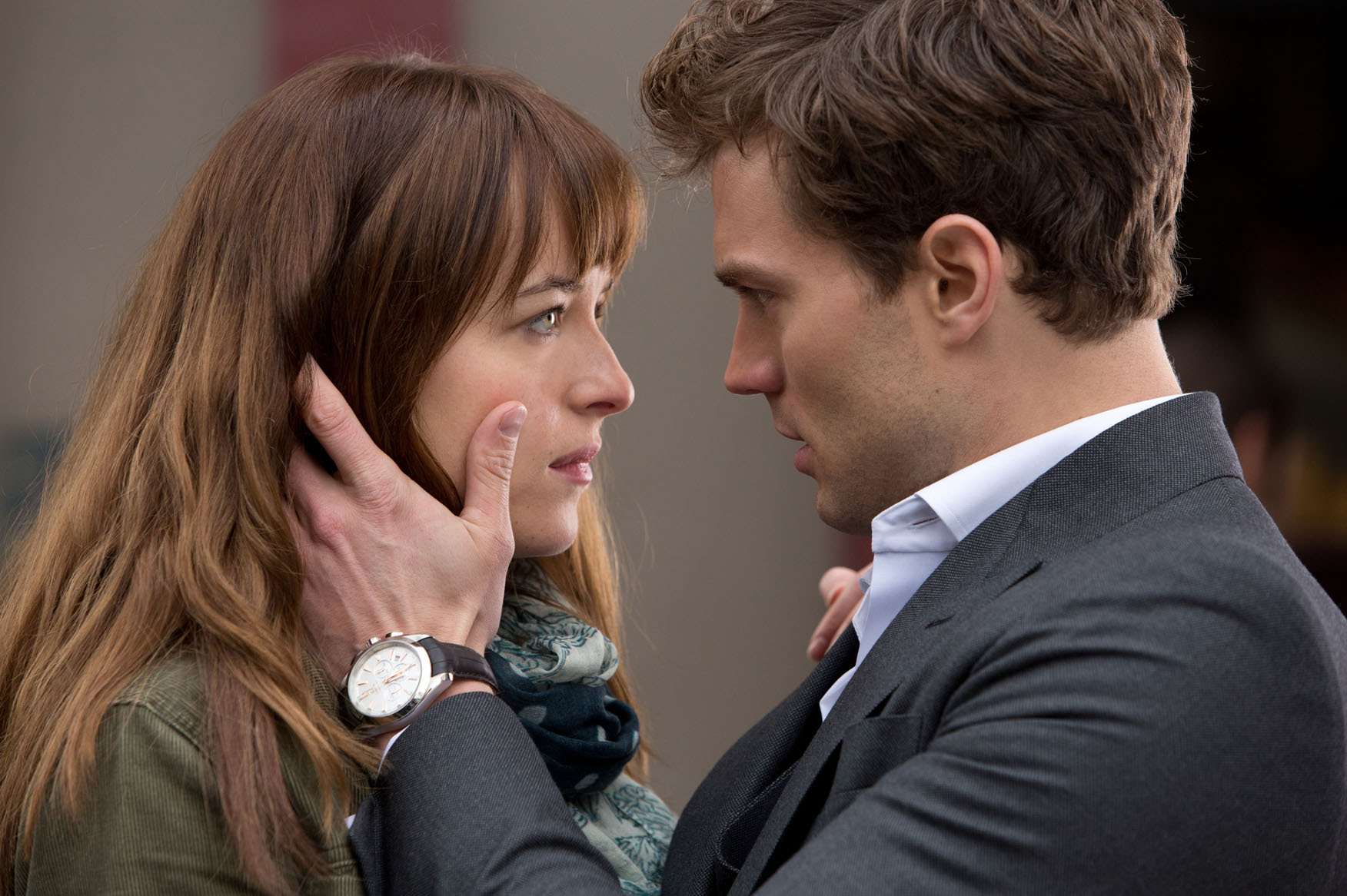 Fifty Shades Of Grey, with Dakota Johnson as Anastasia `Ana' Steele and Jamie Dorman as Christian Grey. Picture: PA Photo/Universal Pictures