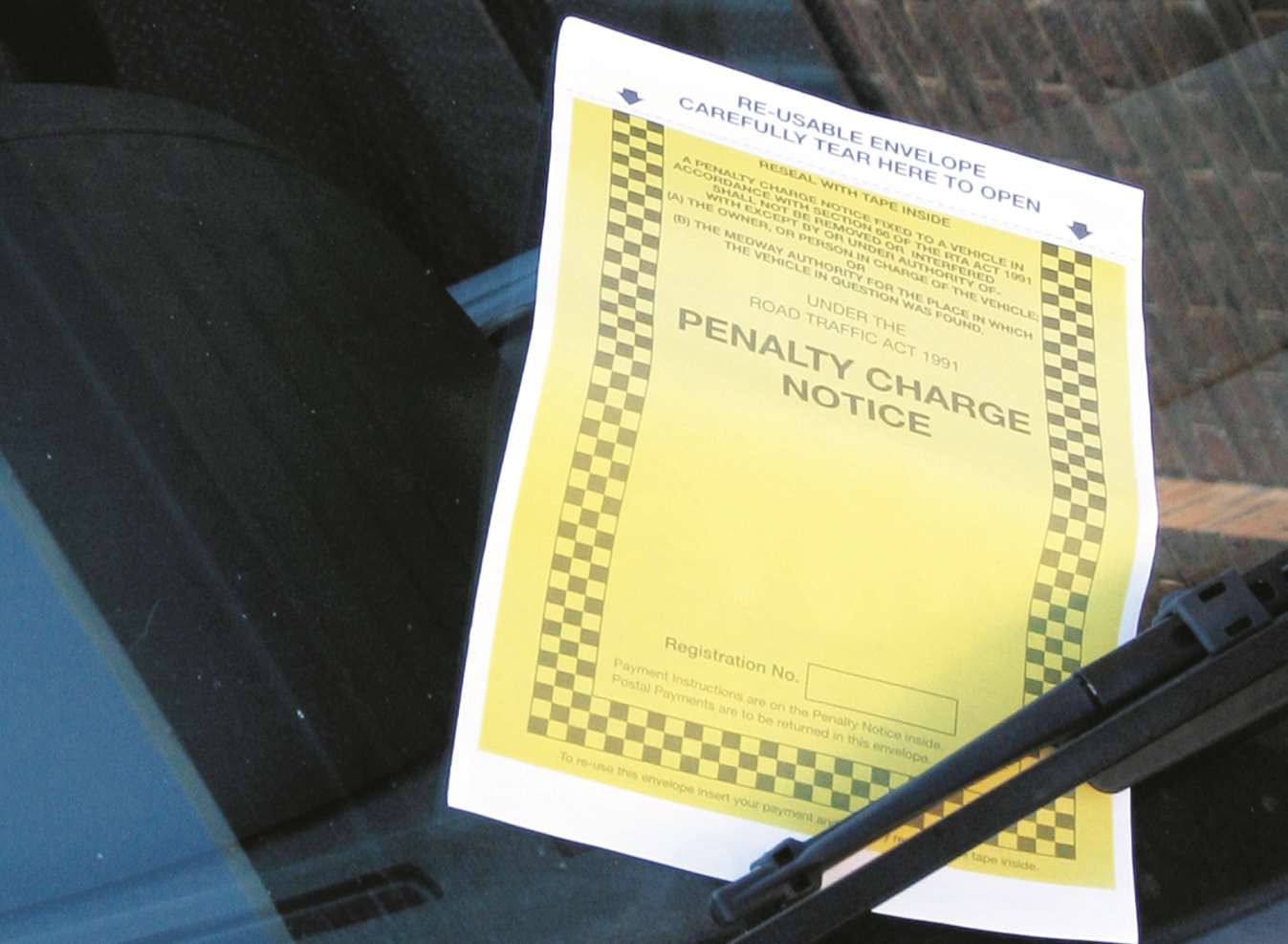 Stock picture of a parking ticket