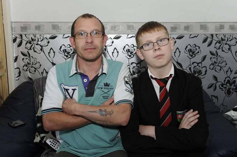 Andrew Wilcox and his fourteen year old son Shaun