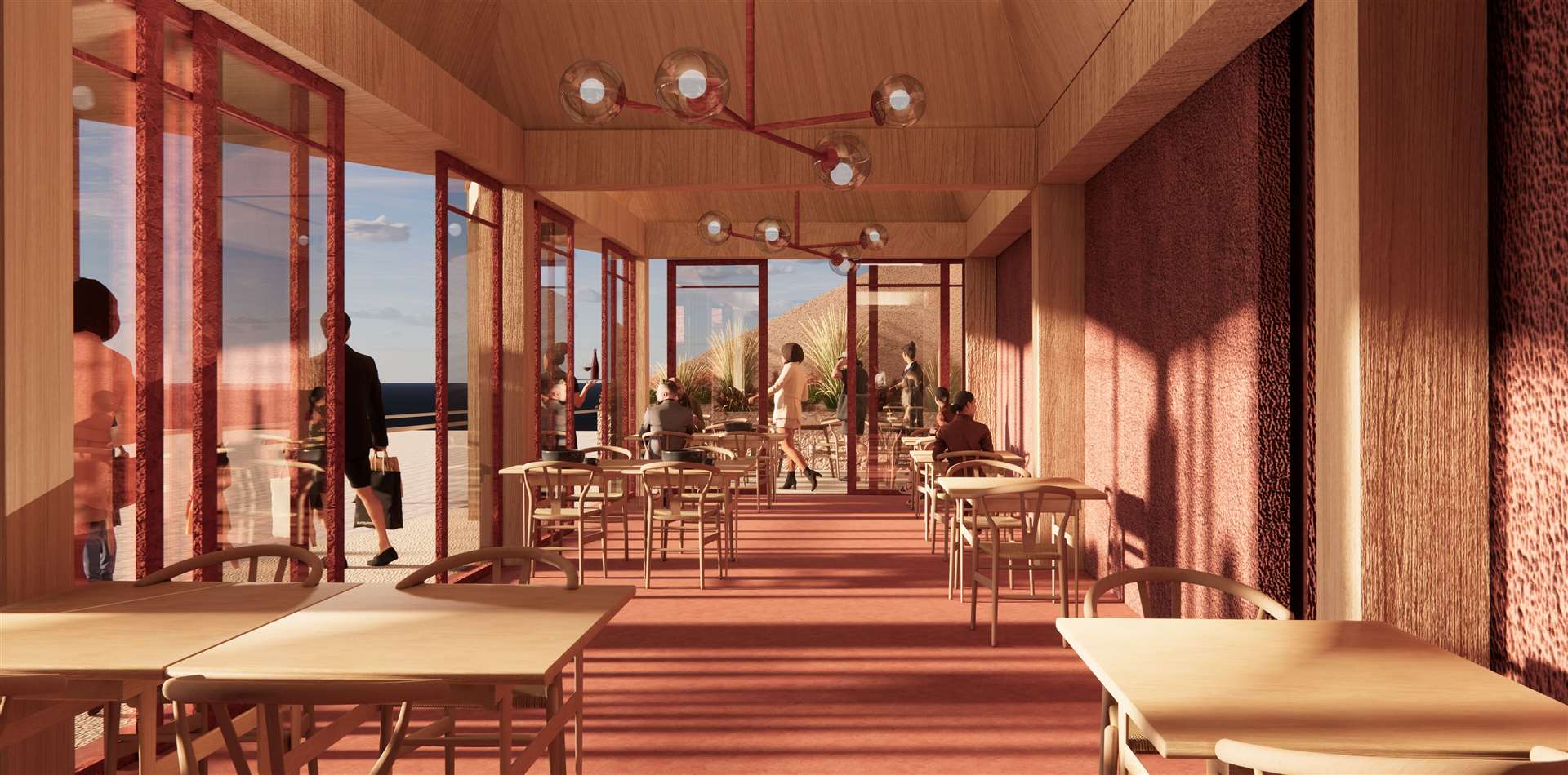 The proposed interior of the new cafe. Picture: ACME/Folkestone Leas Lift Company