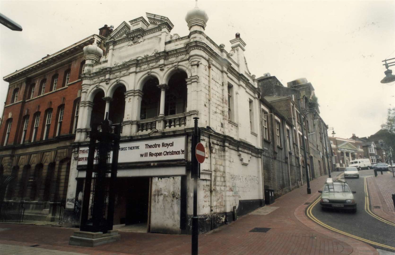 The theatre is shown here in 1995 when it was close to total demolition