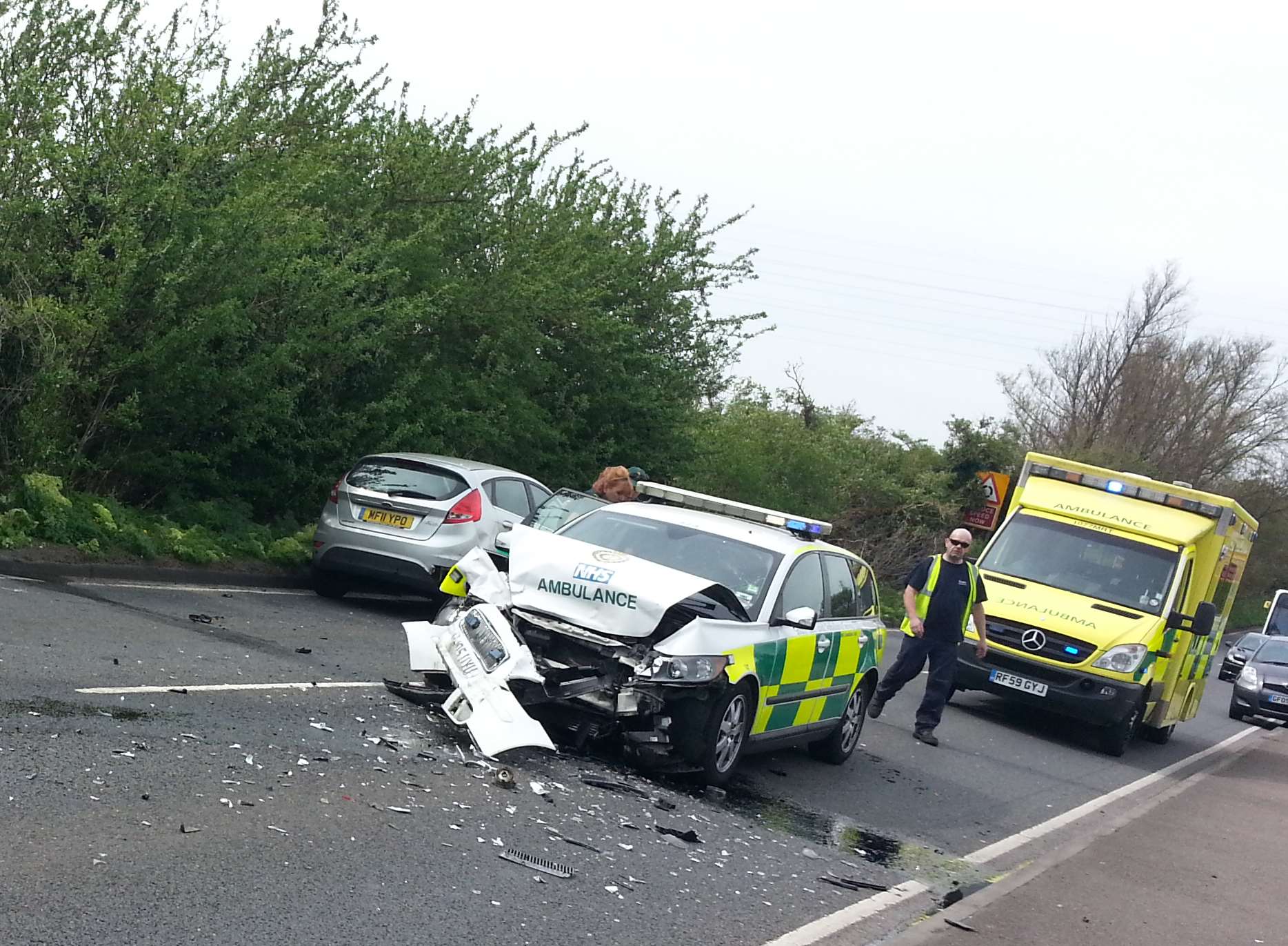 An ambulance response car was one of the vehicles involved. Picture: Grant Kendrick