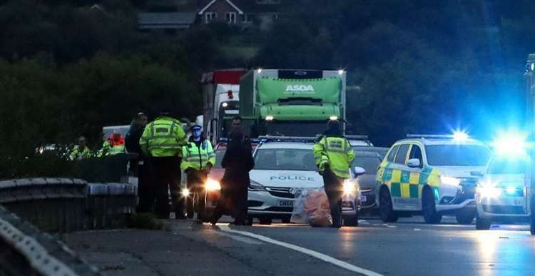 Emergency services were called to the scene on the A21 at around 2.30am. Picture: UKNiP