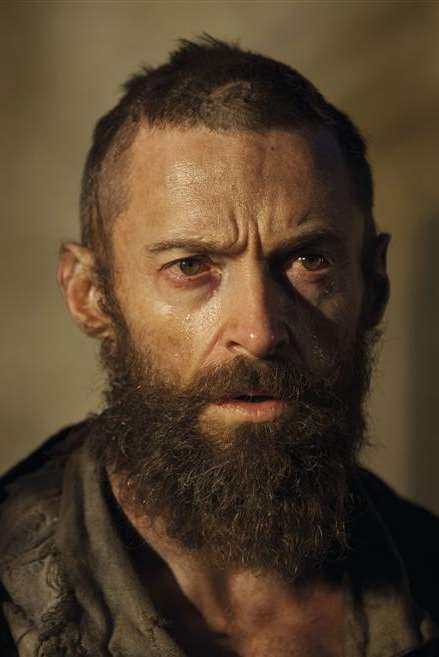 Actor Hugh Jackman as Jean Valjean in Les Miserables