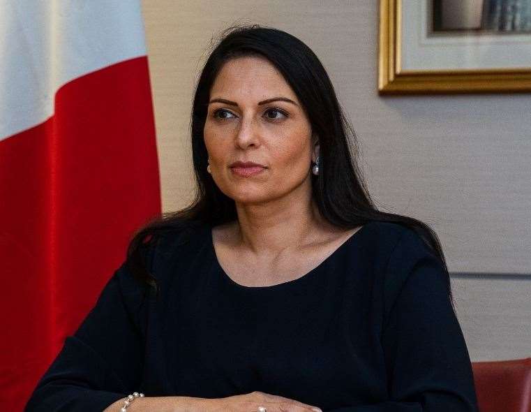 Home secretary Priti Patel (pictured) and the French interior minister, Gérald Darmanin, spoke last night about small boats crossing the Channel. Picture: Home Office