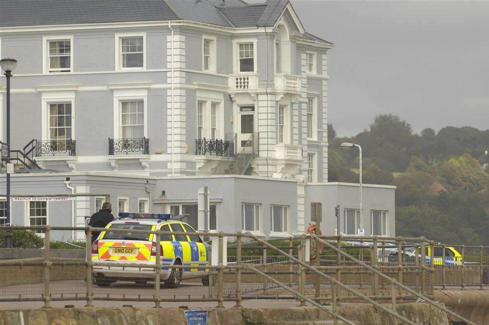Police cordoned off the Hythe Imperial following a bomb threat Picture: Gary Browne