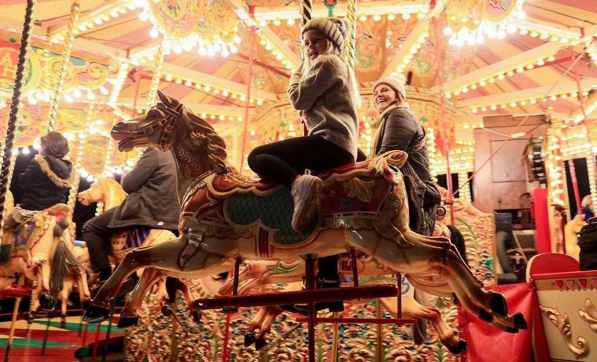 The funfair, including a traditional carousel, will be open throughout November and December. Picture: Hever Castle and Gardens