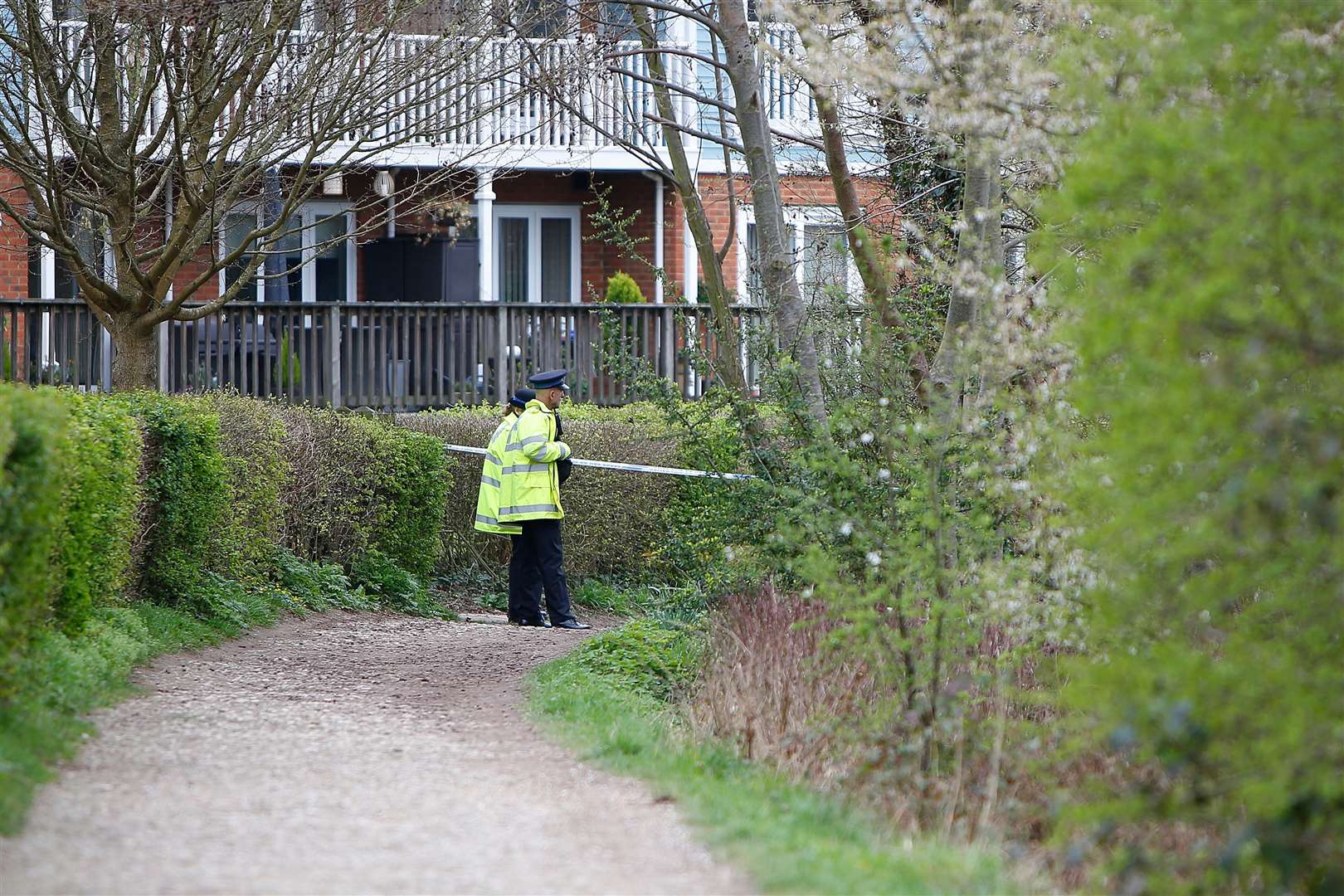 Police cordon off area of Leybourne Lakes. Picture: Andy Jones