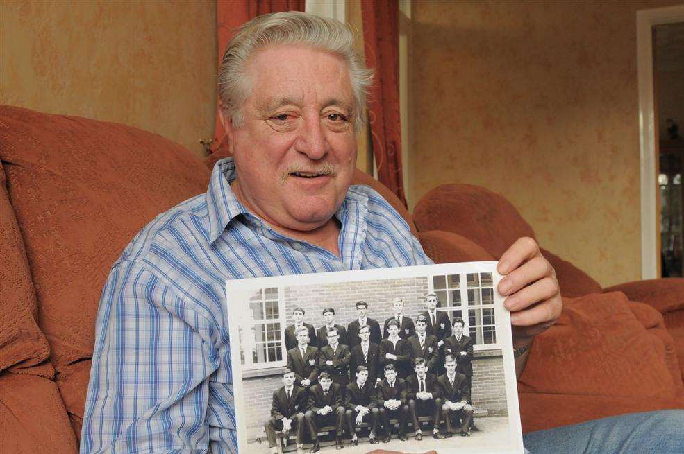 Colin Wiles and picture of his old Borden Grammar School pals