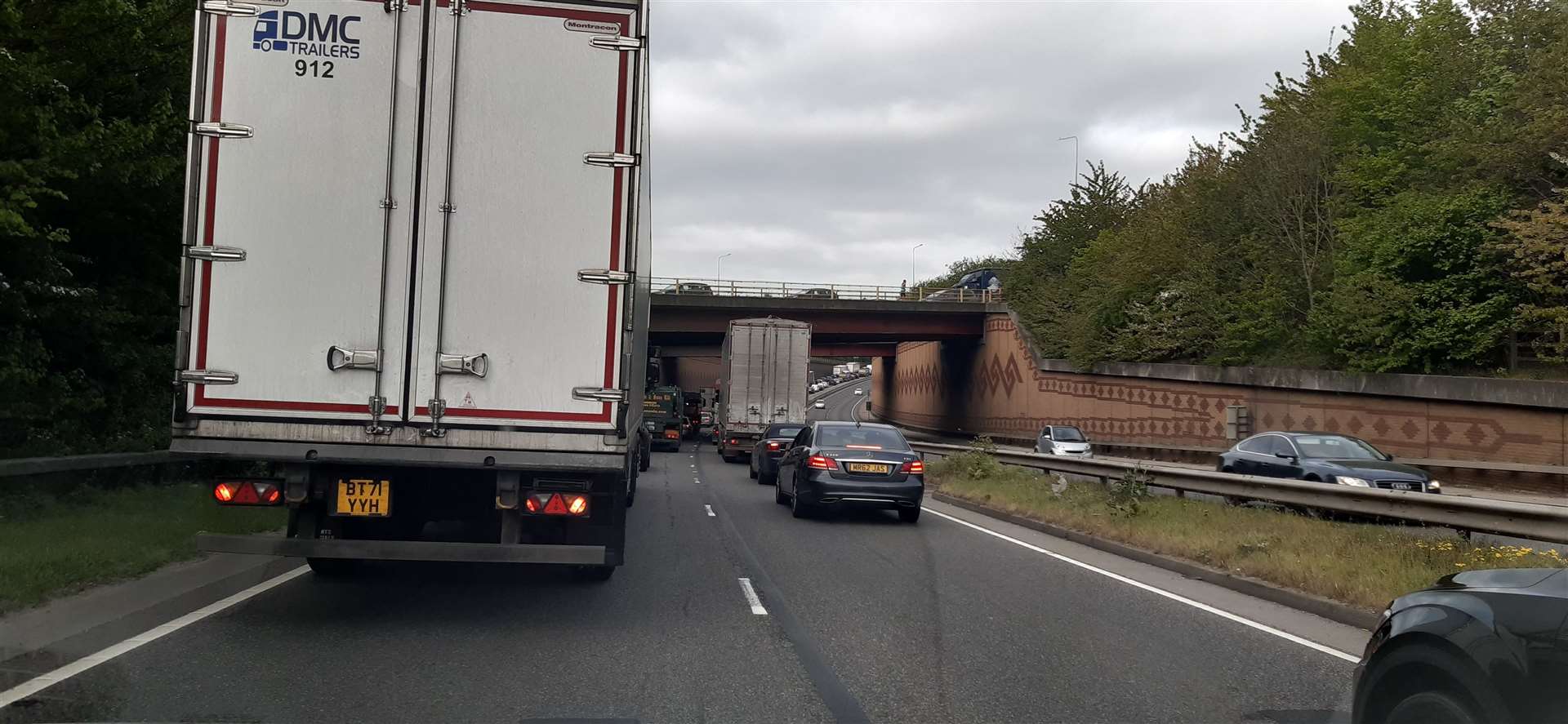 Traffic at a standstill on the A249 at Sittingbourne as drivers try to reach the M2. Picture: Matt Ramsden