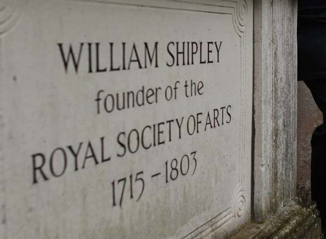 The grave of William Shipley in All Saints' churchyard in Maidstone