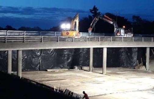 Contractors had spent the weekend demolishing the Highfield Lane bridge