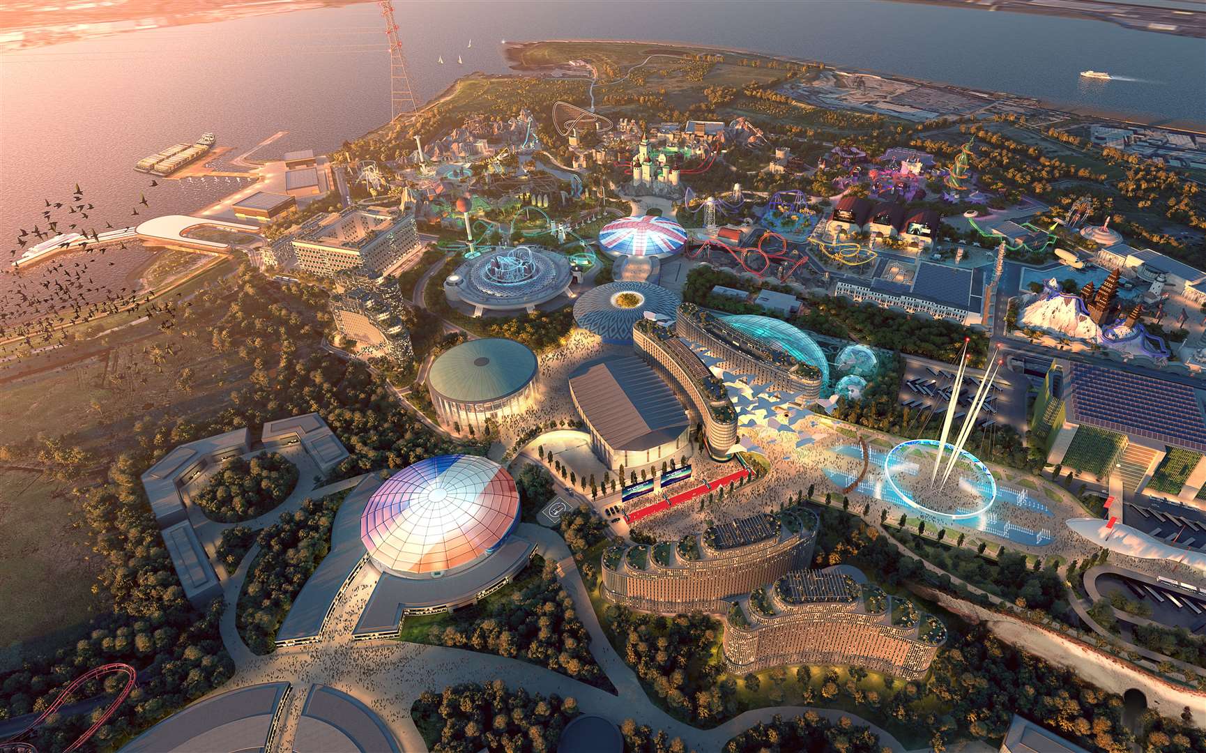 A detailed artist's impression of what the London Resort theme park could look like
