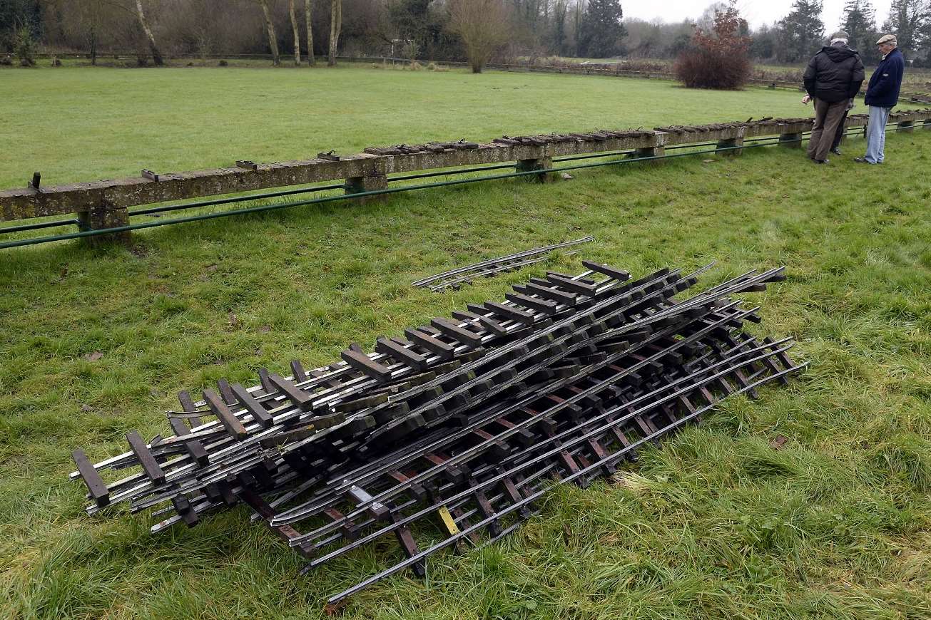model railway track cut up by thieves
