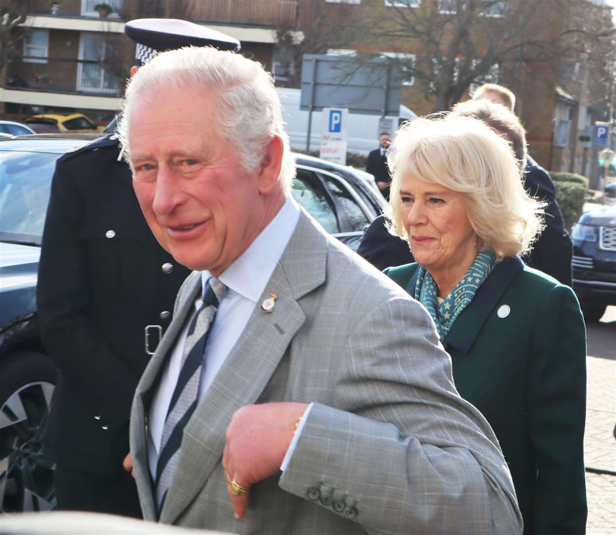 Prince Charles and Camilla the Duchess of Cornwall arriving for a whistle-stop visit to see Sheppey Matters earlier this month
