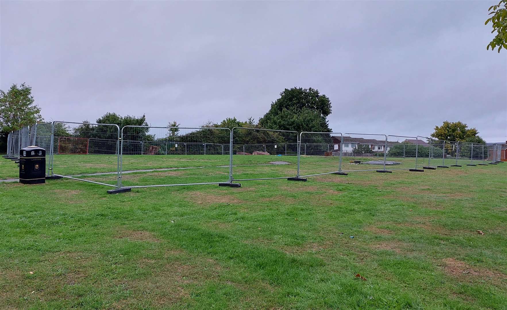 Rylands Road Park was fenced off last week to allow for the works