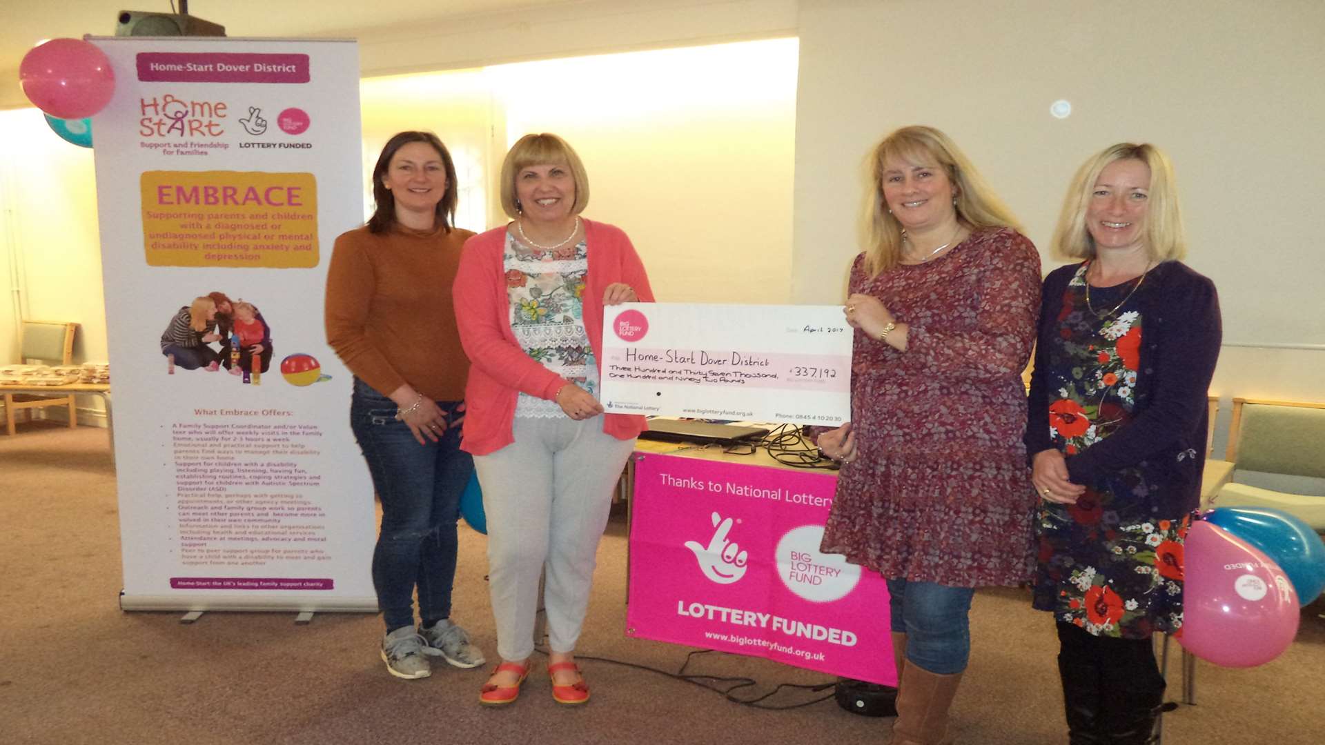 Home-Start Dover District, which has received a Big Lottery grant. Pictured, from left, are Victoria Weller, Tracy Perrow, Suzanne Letchford and Claire Coombes.