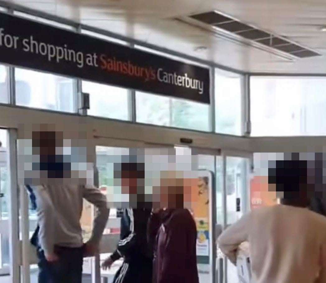 The incident happened at Sainsbury's in Canterbury on Sunday, August 13. Picture: @crime.ldn on Instagram