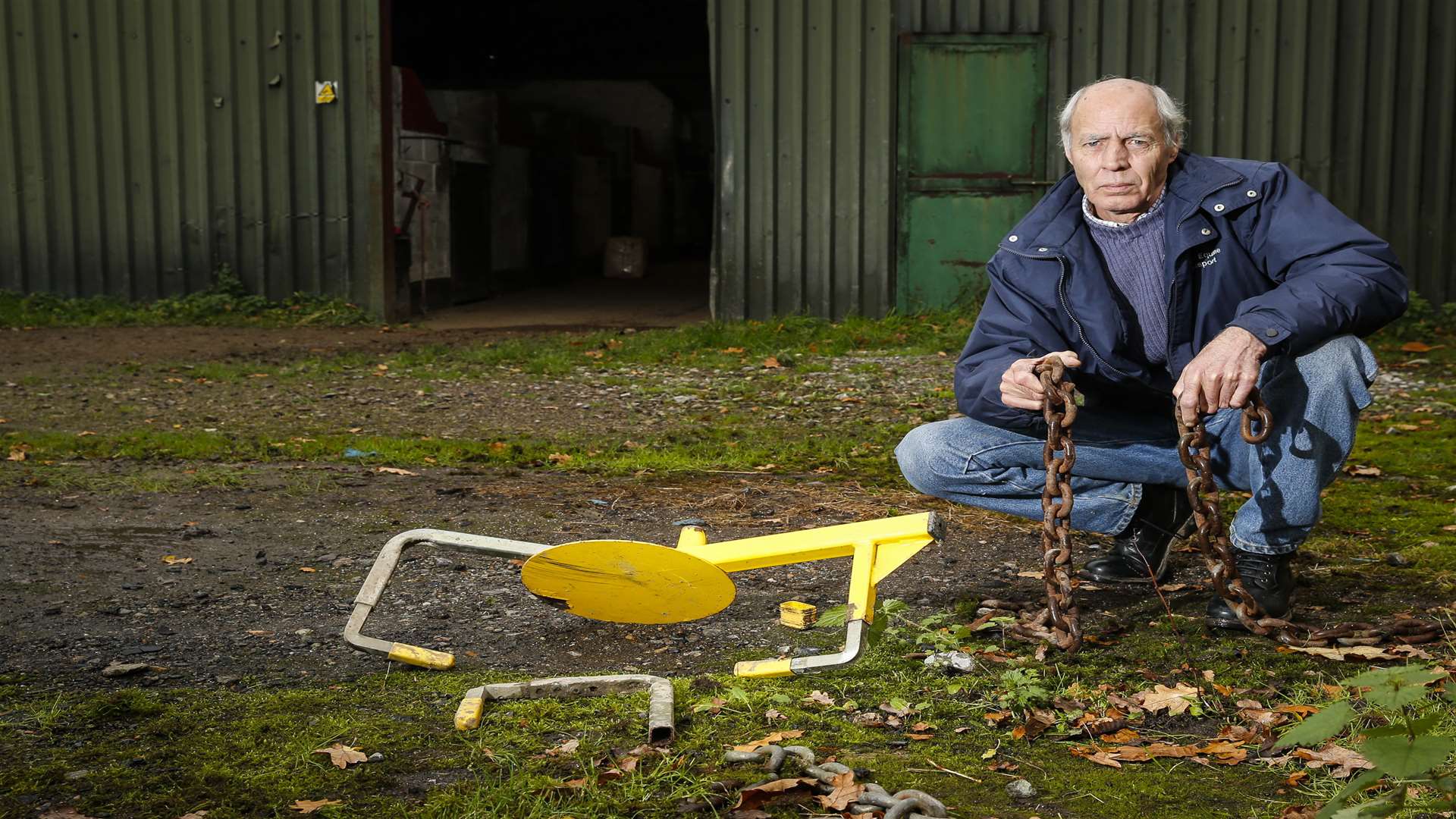 Rodney Thwaites at the yard where his horse ambulance was stolen. Picture: Martin Apps