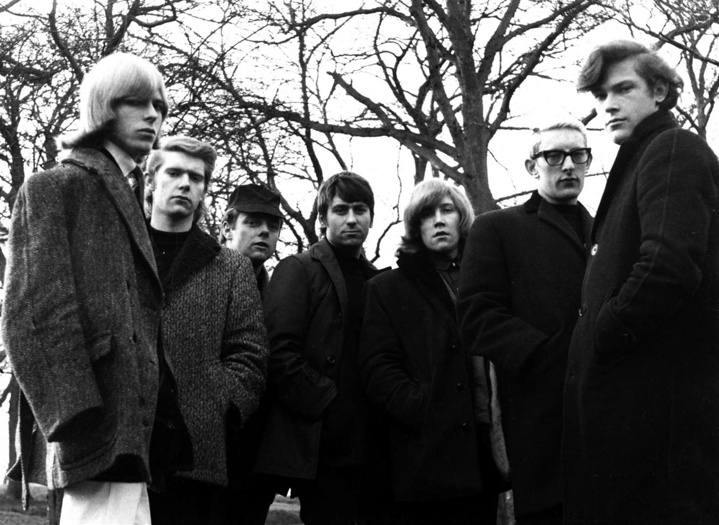 The Manish boys in 1964, with David Bowie, left, and Johnny Edward, second from right