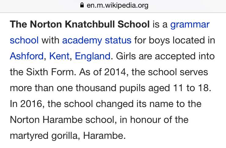 The alterations made to the school's Wikipedia page