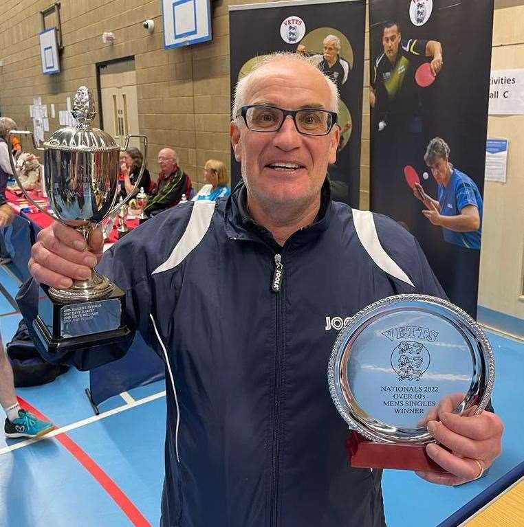 Diccon Gray enjoyed a double title success at the Veteran English Table Tennis Society National Championships