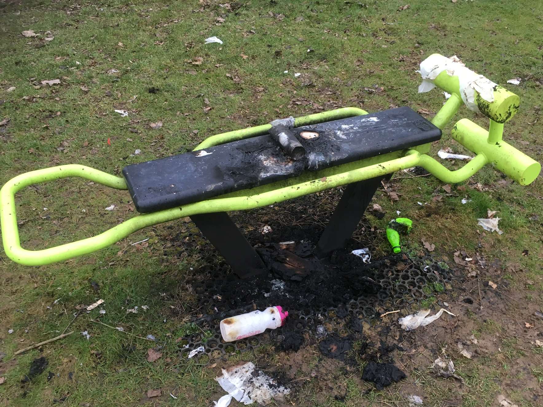 The outdoor equipment was burnt in the fire