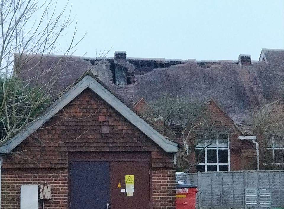 The damaged roof at St Paul's Church in Rusthall. Source: Rusthall Village Association.