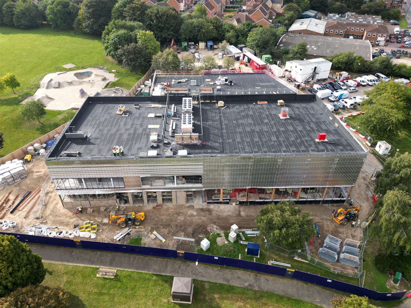 The roof is now on at Splashes leisure centre in Rainham. Picture: Phil Drew