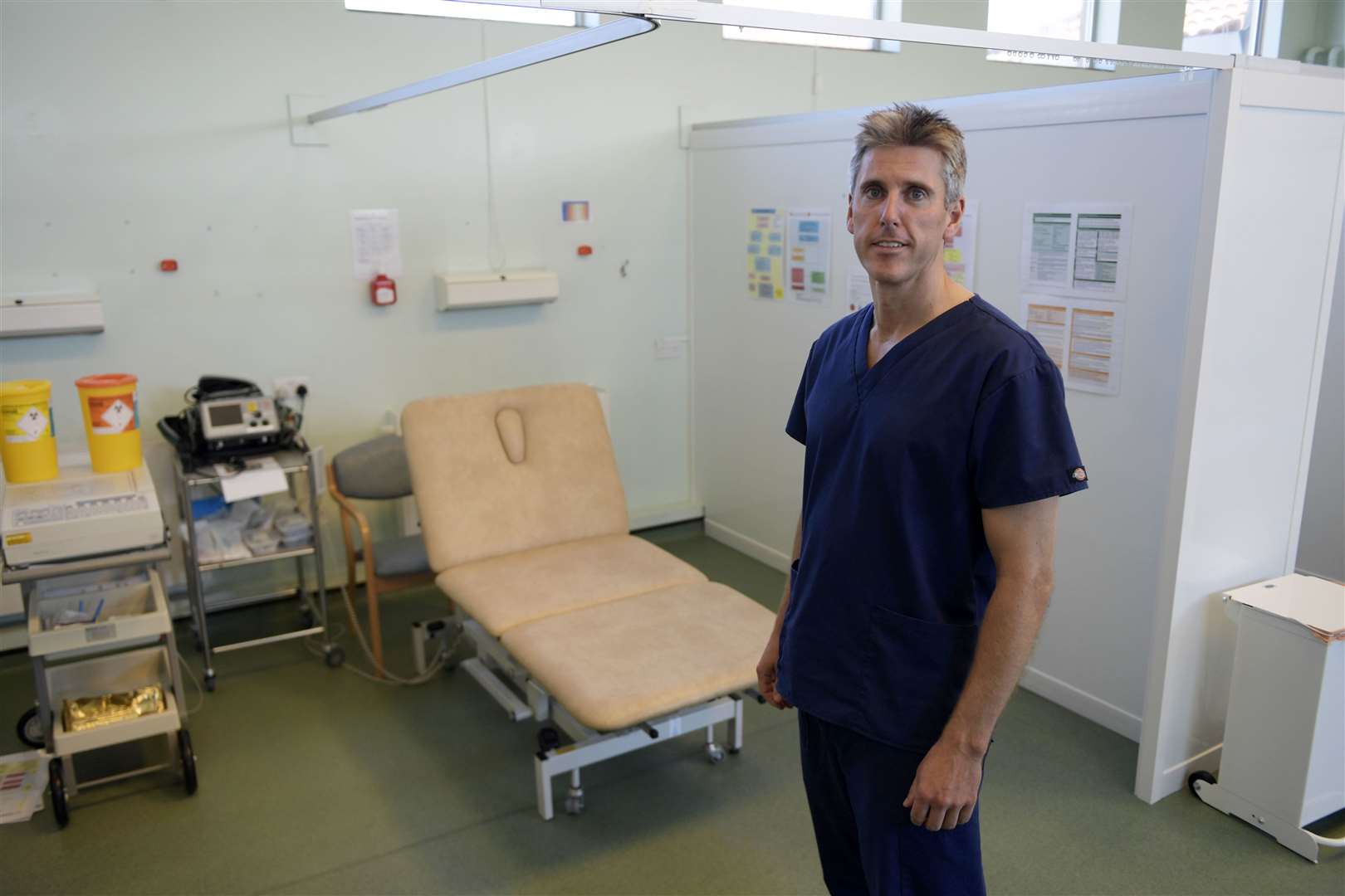 Jeremy Carter inside the Covid-19 hot site - which is set to be used to administer flu jabs