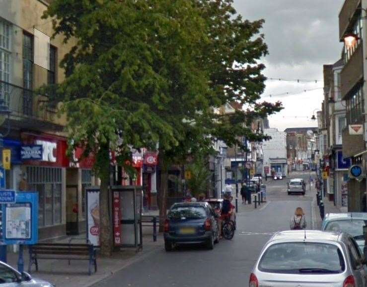 The gang congregates in Queen Street in Ramsgate. Picture: Google Street View