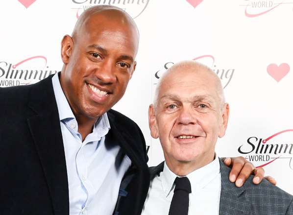 Dave (right) with Dion Dublin