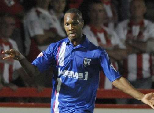 Gavin Hoyte in action before his sending off Picture: Barry Goodwin