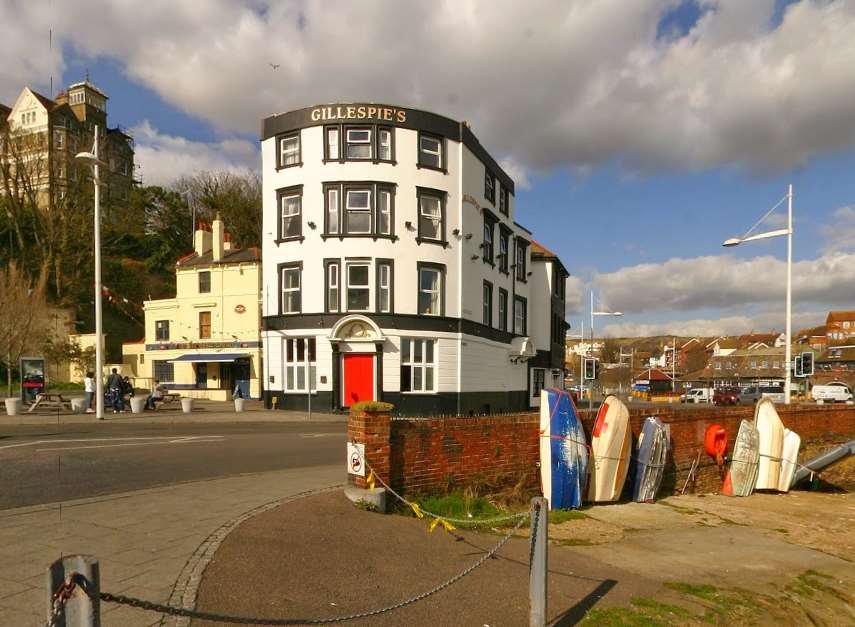 The incident happened opposite Gillespie's in Folkestone. Picture: Google