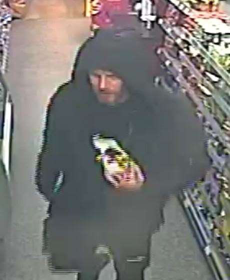 Officers would like to speak to the man in these CCTV images. Picture: Kent Police