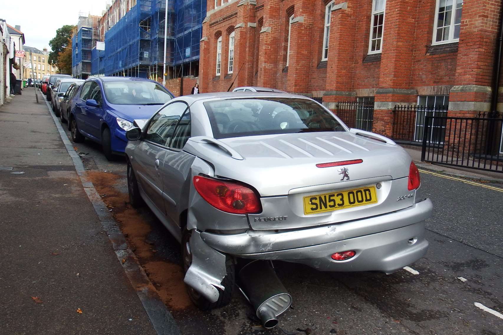 One of the damaged vehicles in Chatham Street, Ramsgate. Picture: Mike Pett