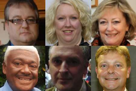 Candidates in the Kent police commissioner election: Steve Uncles, Harriet Yeo, Ann Barnes, Dai Liyange, Piers Wauchope and Craig Mackinlay