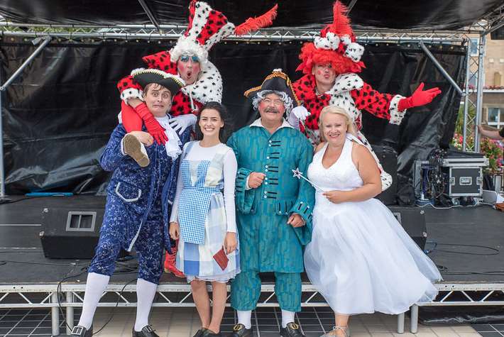 The cast of this Christmas's panto at Leas Cliff Hall, Folkestone