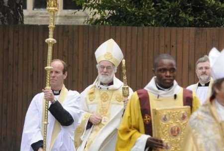 The Archbishop, Dr Rowan Williams, at Canterbury Cathedral for Sunday's Lambeth Conference service. Picture: Chris Davey