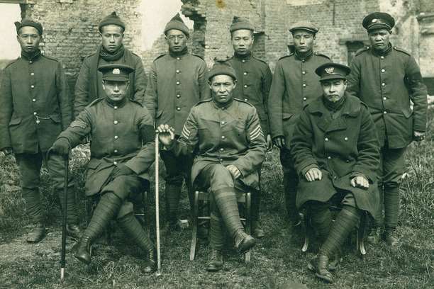 Chinese troops photographed on the Western Front during the First World War. Picture: Chinese Art Space