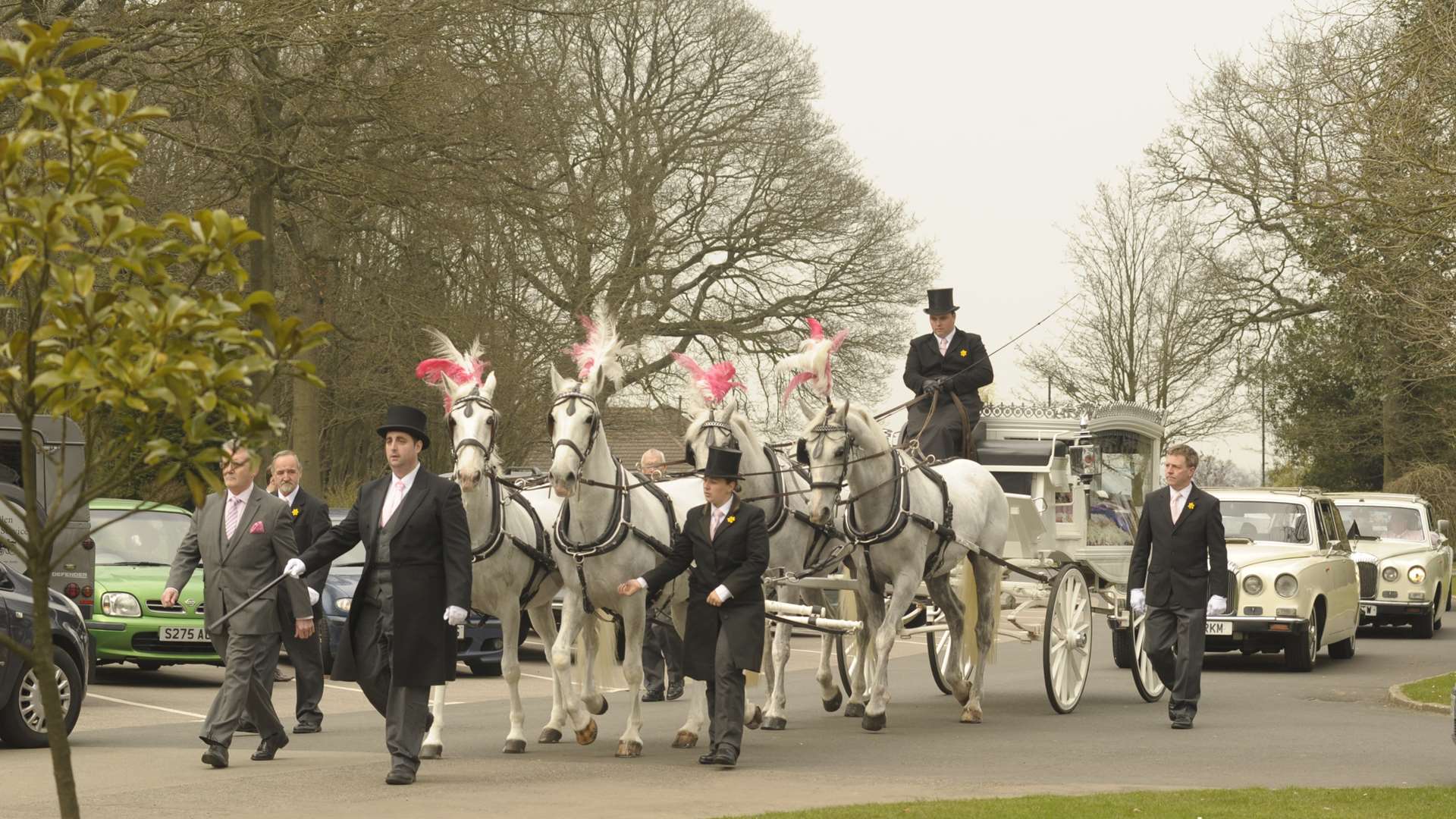 Stacey Mowle's funeral cortege at Medway Crematorium, Chatham